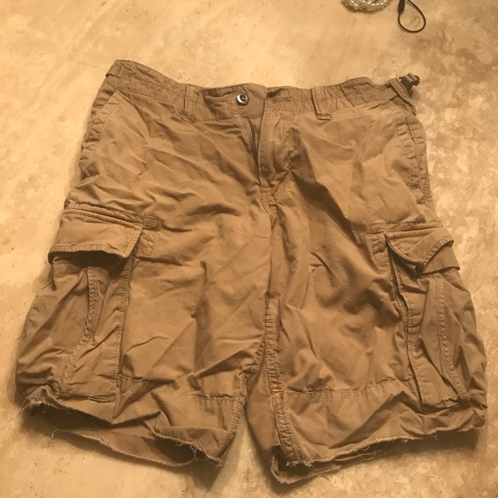 Khaki cargo shorts