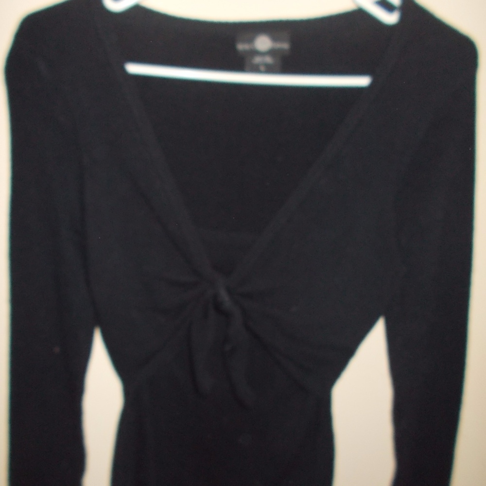 VINTAGE IT'S OUR TIME BLACK TIE SWEATER SZ. L