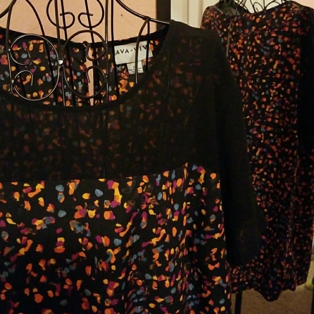 NOT Long blouse with sheer black top only in front