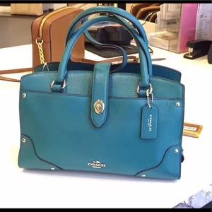 Coach Mercer 24 Teal Satchel