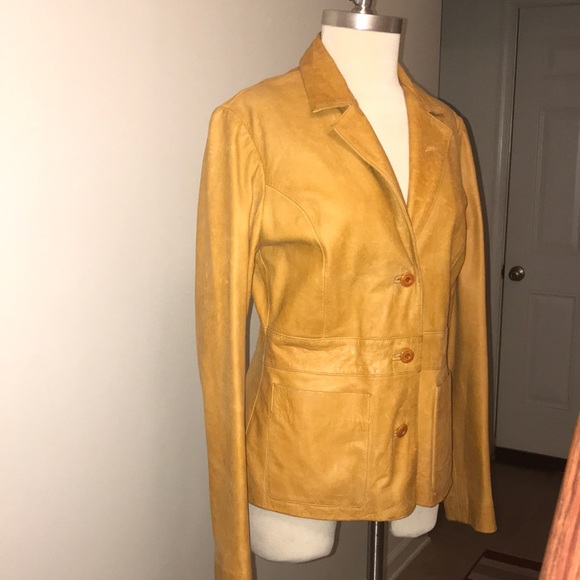 Wilson’s Light Golden Tan Leather Blazer Size M😘 - Picture 3 of 8