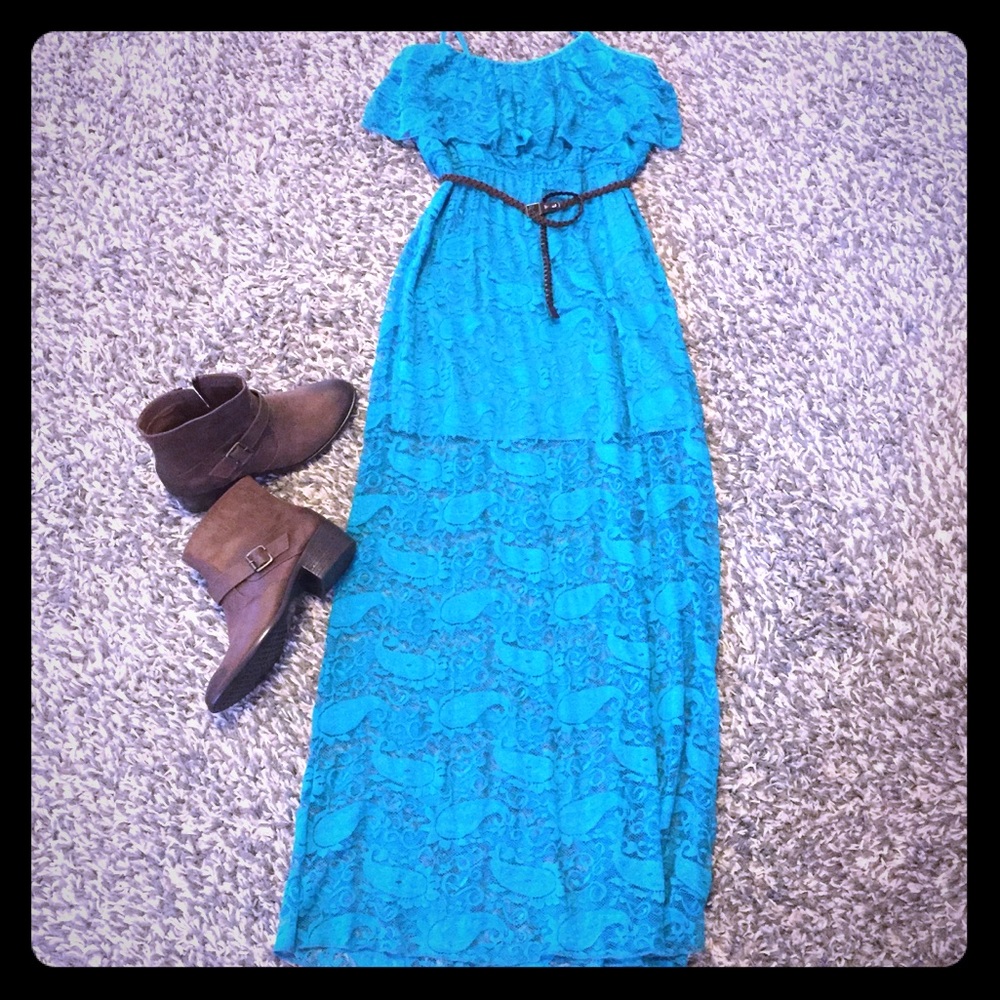 Dark Turquoise Lace Maxi👗