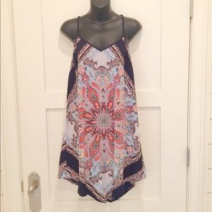 Navy large medallion sundress