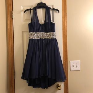Homecoming/Prom Navy Dress with Rhinestones