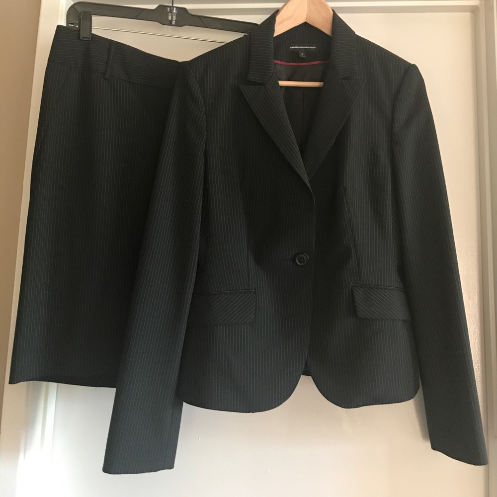 Express pinstripe skirt suit