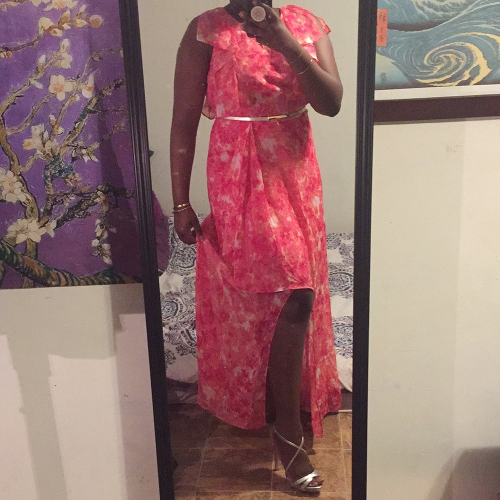 Calvin Klein 🌺 Floral Asymmetrical Dress