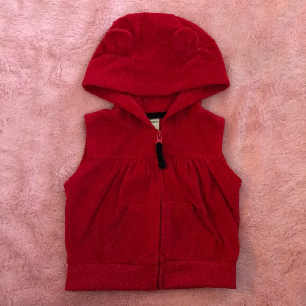 Baby Girl Zip-Up Hooded Vest