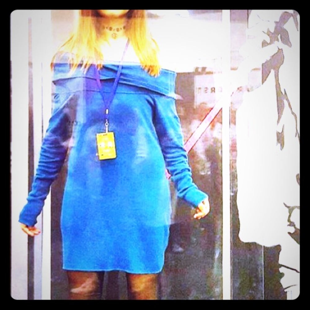 Cold shoulders dress / tunic (cobalt blue)