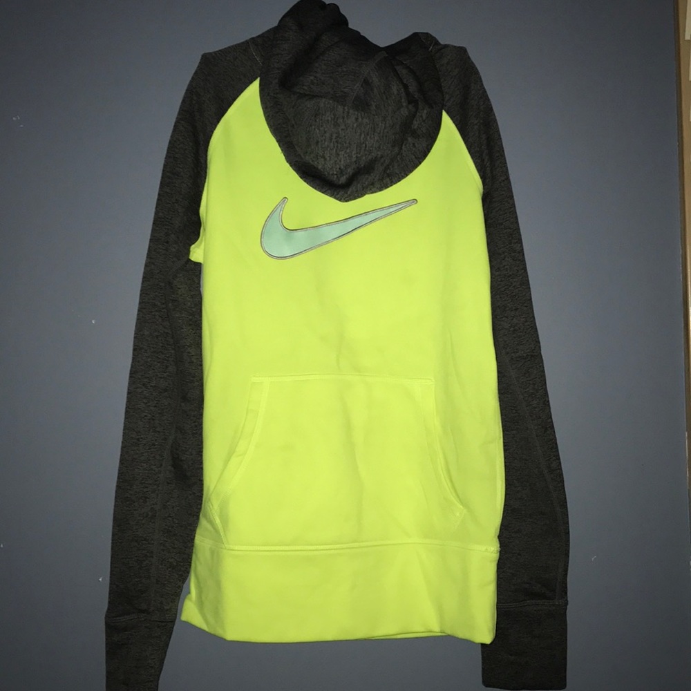 Neon yellow Nike sweatshirt great shape super warm