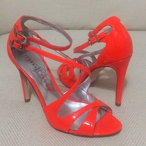 Ivanka Trump Patent Orange Strappy Heel