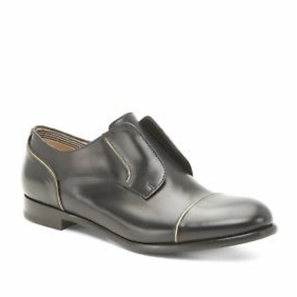 NEW FRATELLI ROSSSETTI LEATHER ROUND- TOE OXFORDS