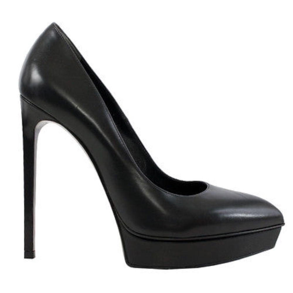 Saint Laurent black leather Janis pump
