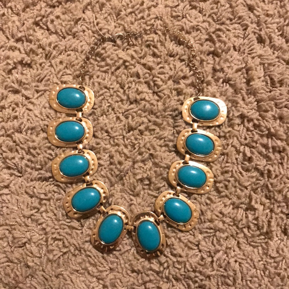 Gold and turquoise necklace