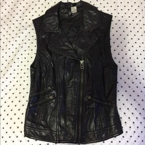Sleeveless Leather Jacket