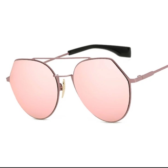 Anita-Rose Gold Aviator Mirrored Sunglasses - Picture 2 of 2