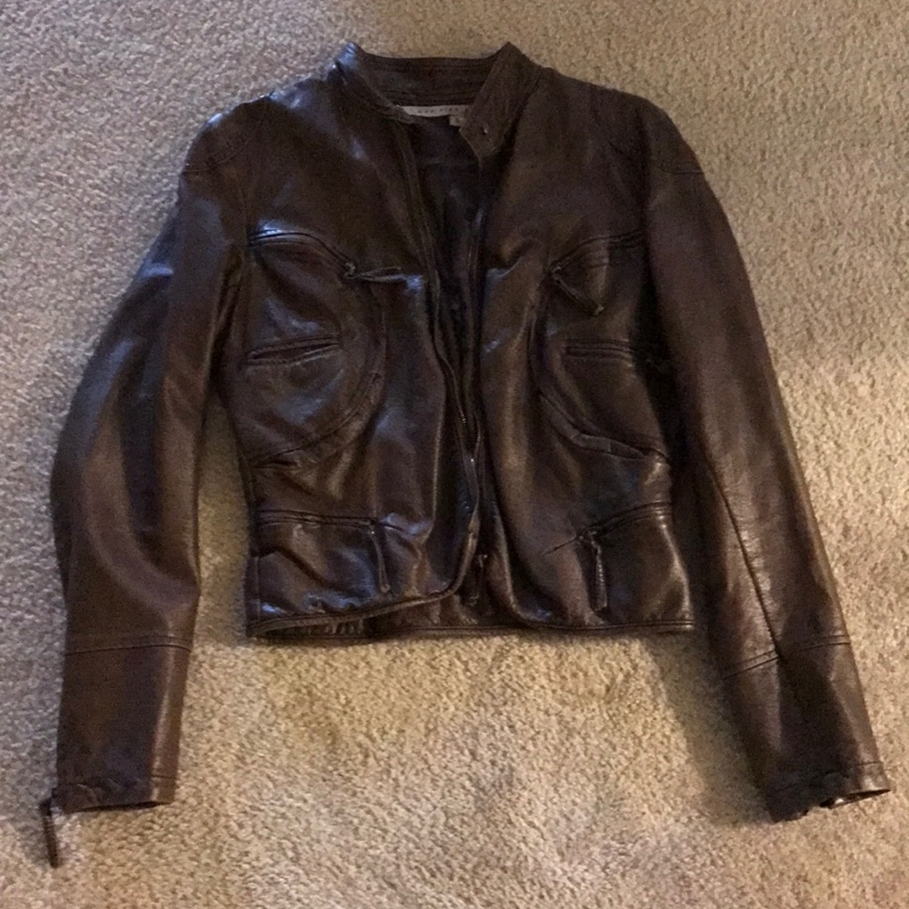 Moto jacket brown small