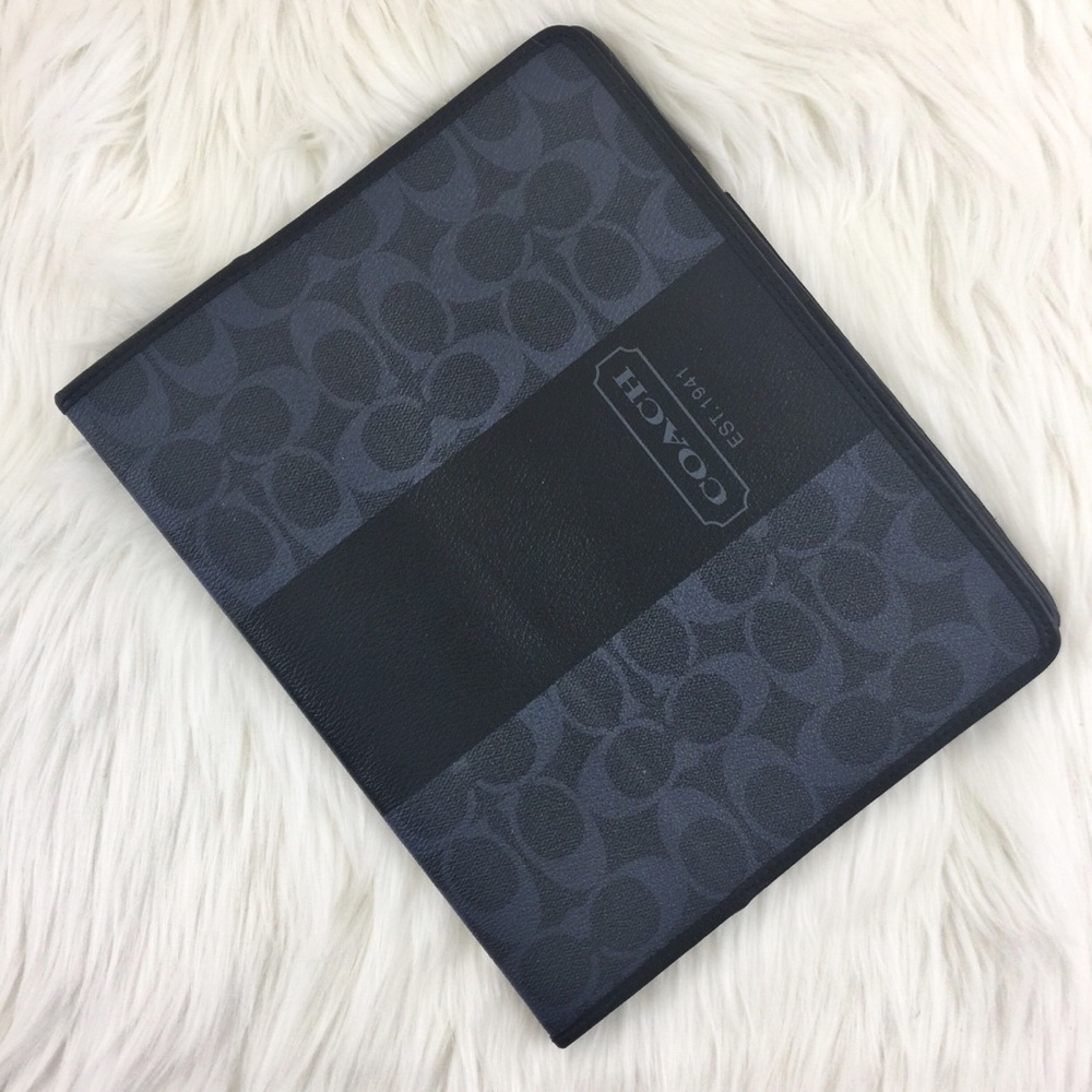 IPad 1st Gen Coach Signature Blue Leather Case