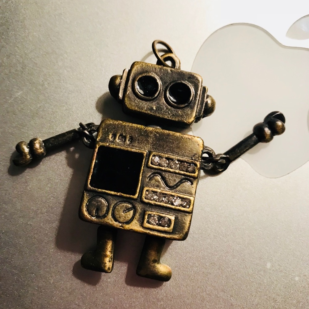DiscoBot pendant, vintage costume jewelry