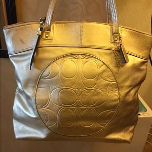 Gold Coach Tote