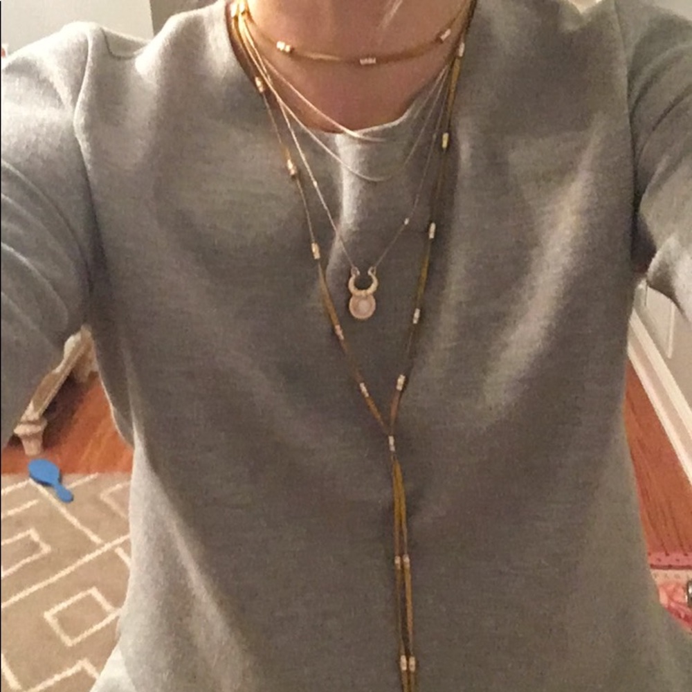 Free people never worn yellow layered necklace