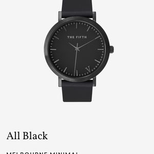 The Fifth Melbourne all black minimal watch