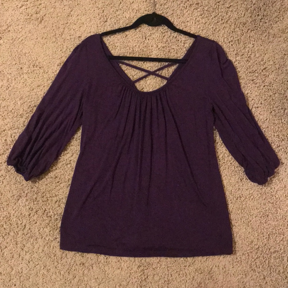 Purple long sleeve shirt