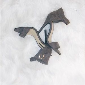 Gray one strap heels