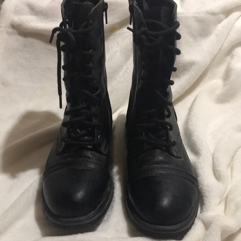 Black combat style boots