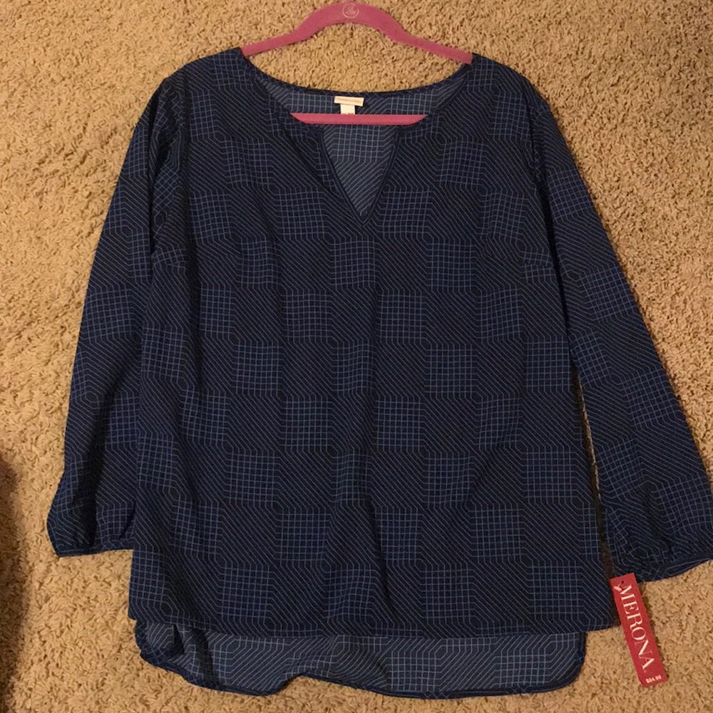 Blue long sleeve blouse