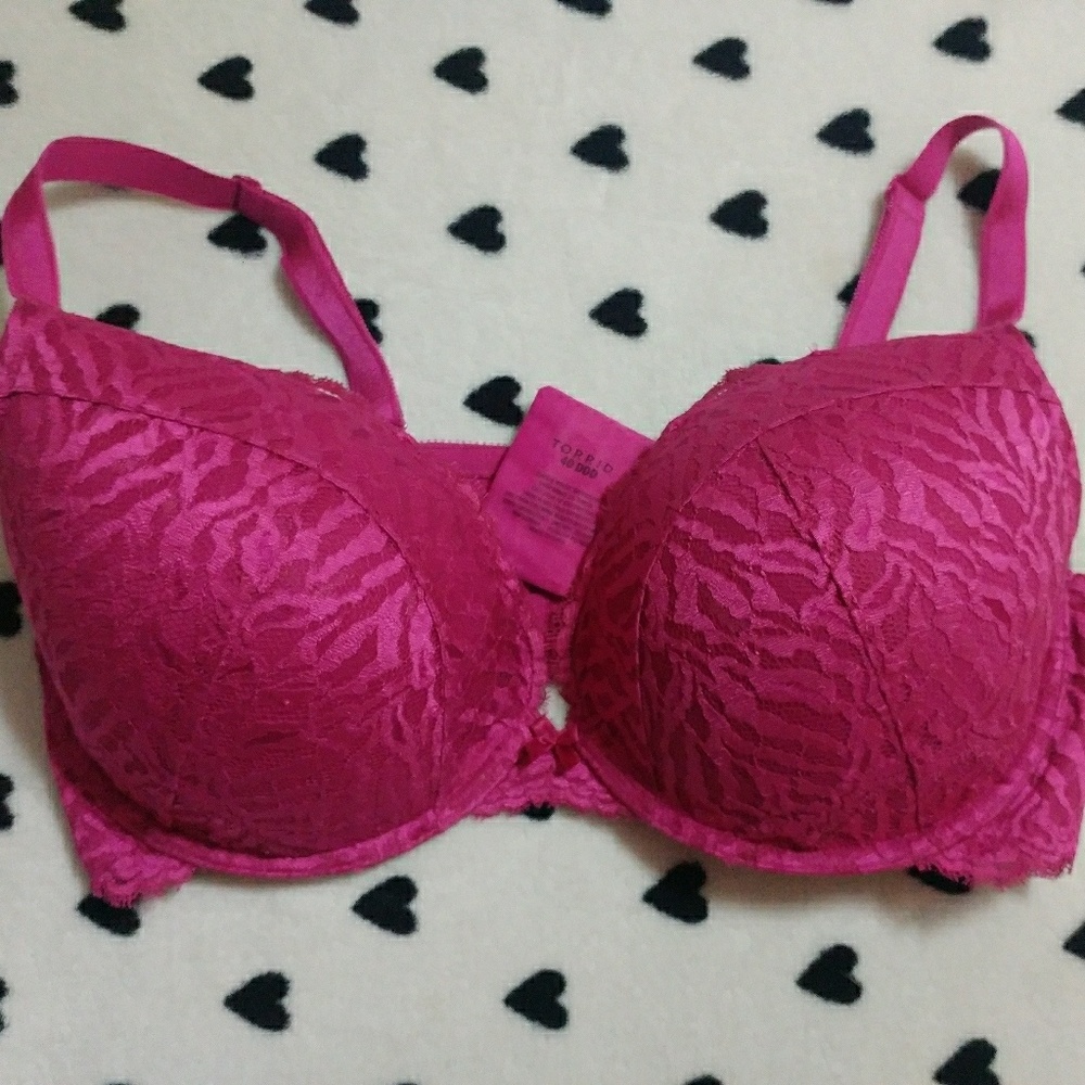40 DDD Torrid pink lace bra