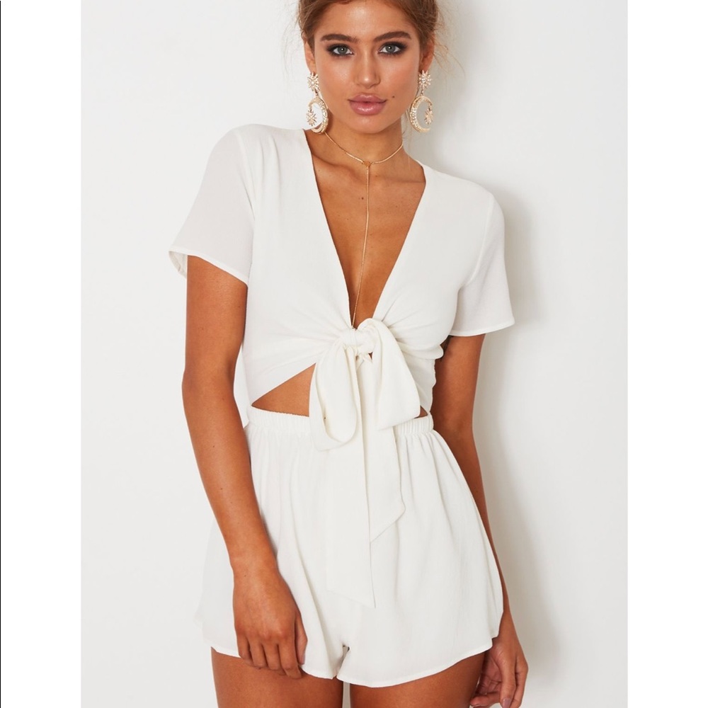 WHITE FOX Boutique Instant Crush Playsuit White