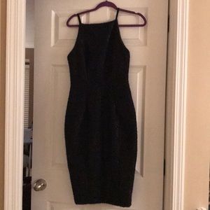 Black high neck dress