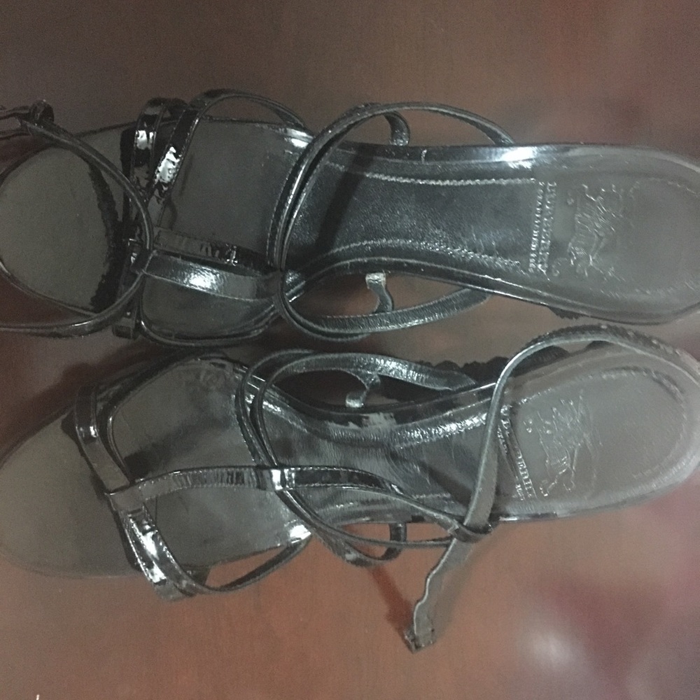 An high end designer Burberry black sandals