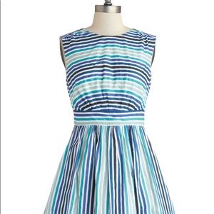 Emilyandfin A-Line Blue Striped Dress