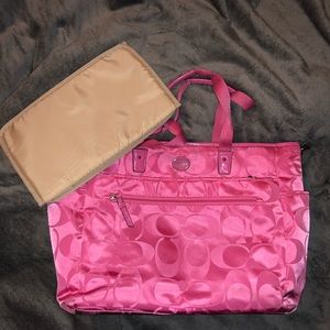 Coach nylon diaper bag