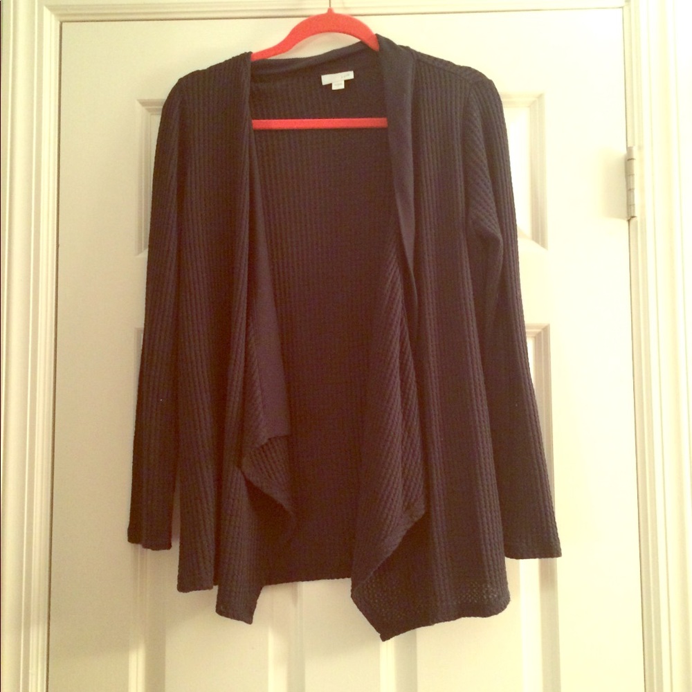 J.Jill Open front waffle cardi in navy