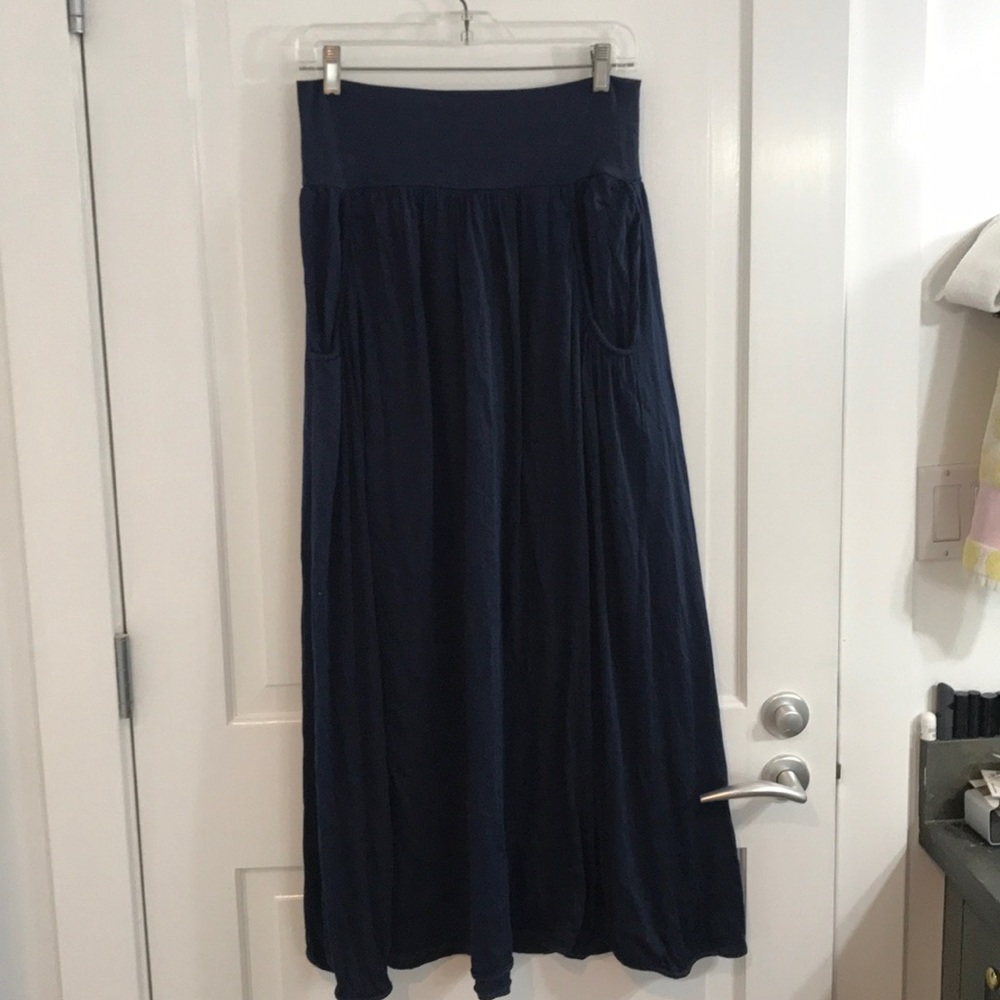 Garnet Hill navy blue maxi skirt