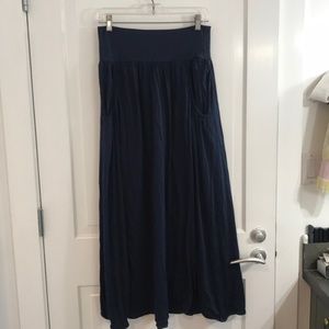 Garnet Hill navy blue maxi skirt