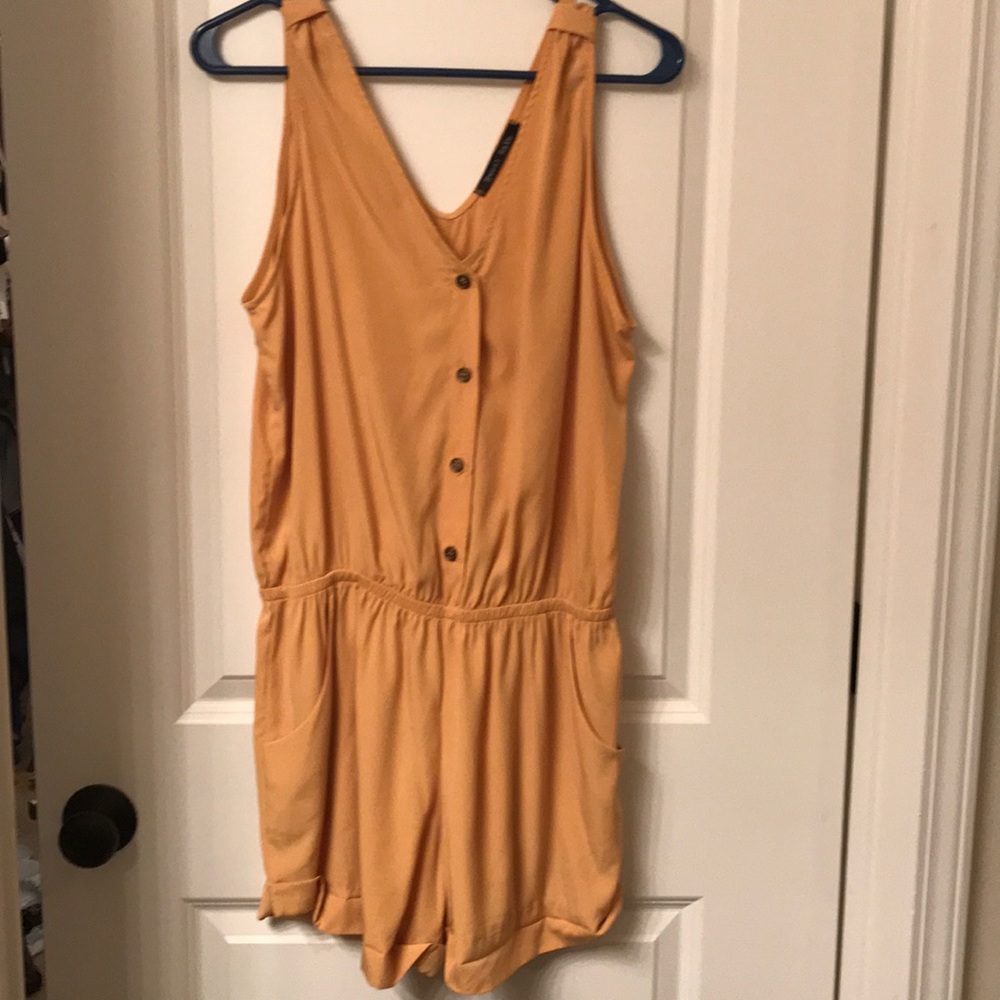 Gold button up the front romper