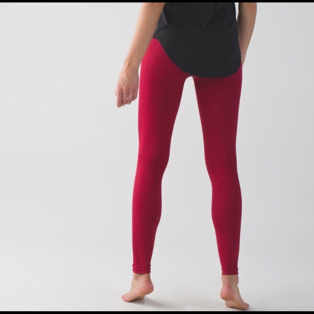 Lululemon Zone Tights Cranberry. Size 6