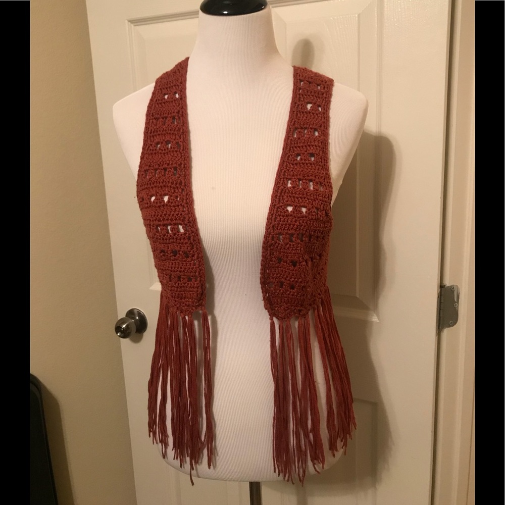 Boho chic fringe vest
