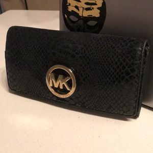 Michael Kors Black Snakeskin Wallet