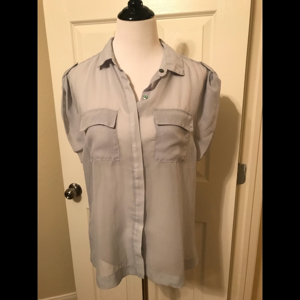 Slate blue blouse