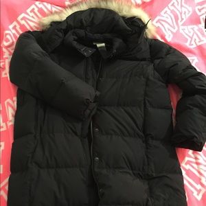 L L bean long puffer jacket