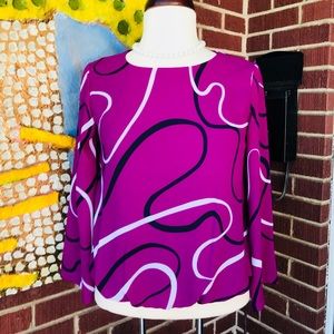 Alfani Chiffon with Abstract Print Top