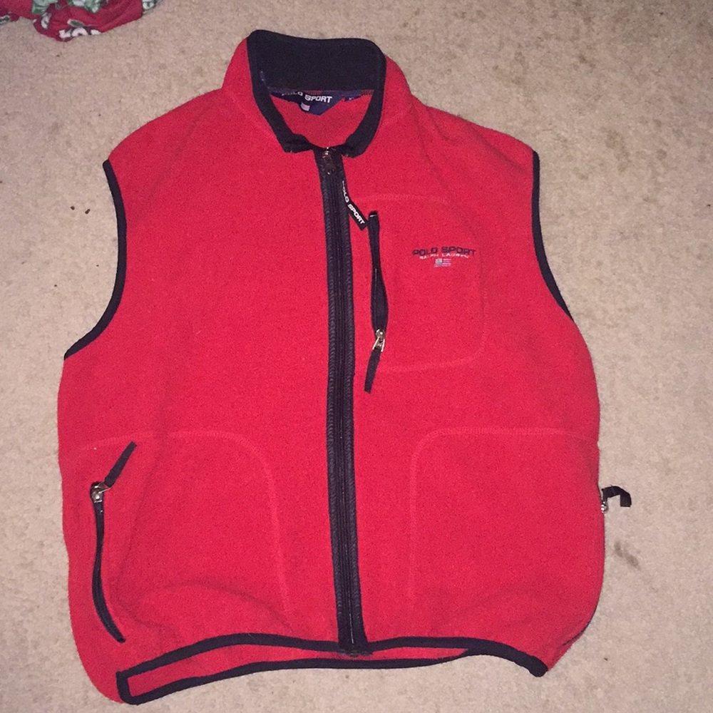 Vintage polo sport Ralph Lauren red vest XL