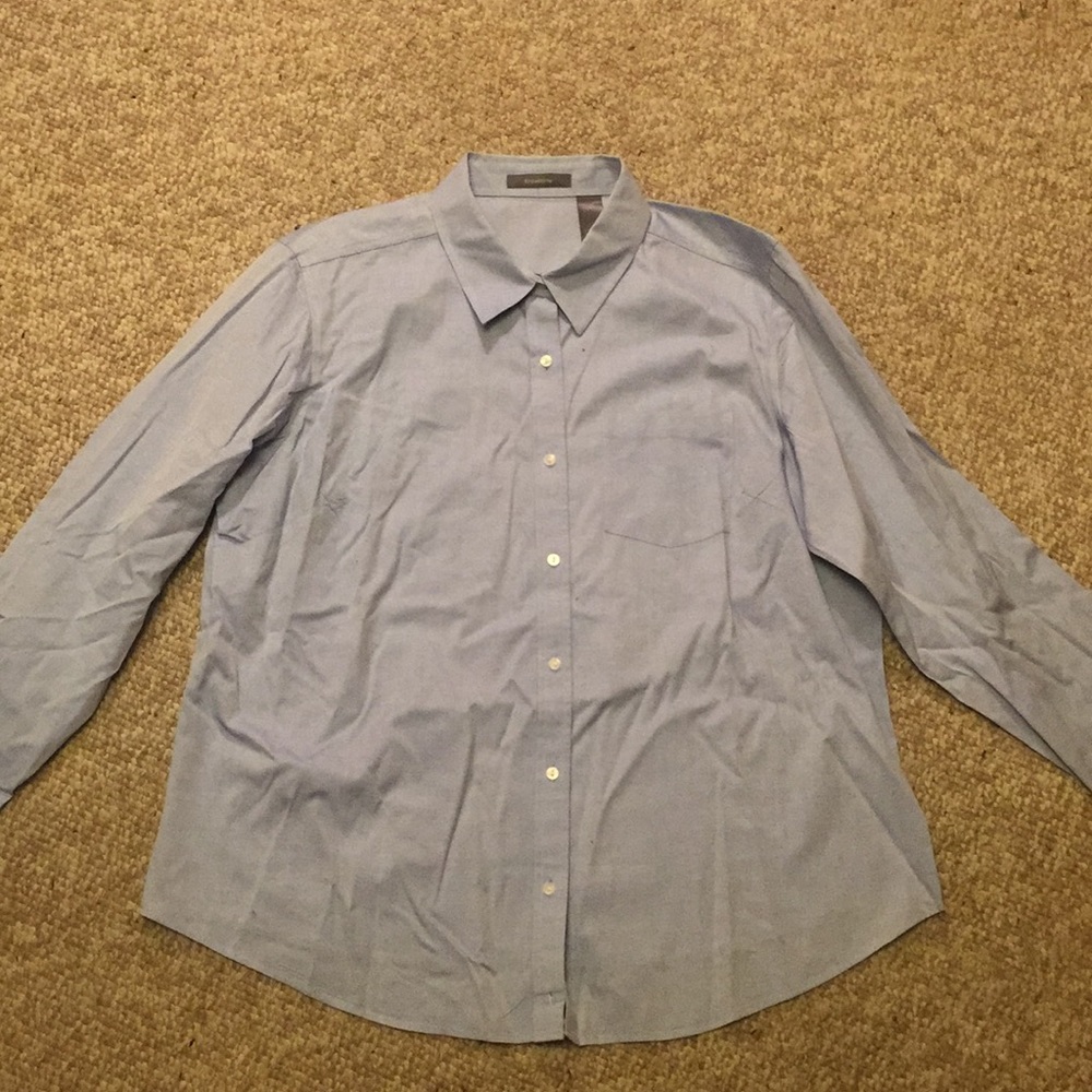 Liz Claiborne 16W blue button up blouse