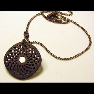 Necklace from walnut wood