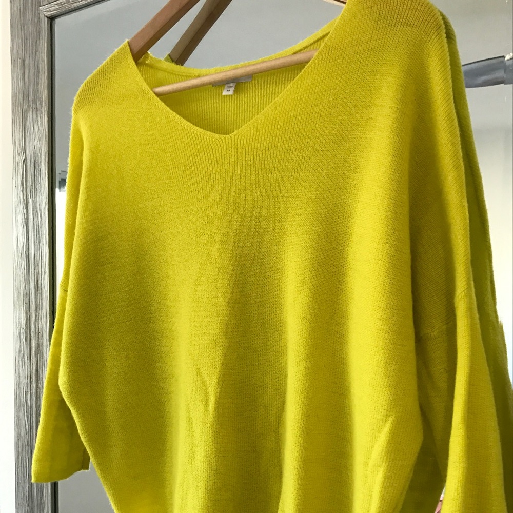 Cozy Bright Yellow/Green Off the Shoulder Sweater