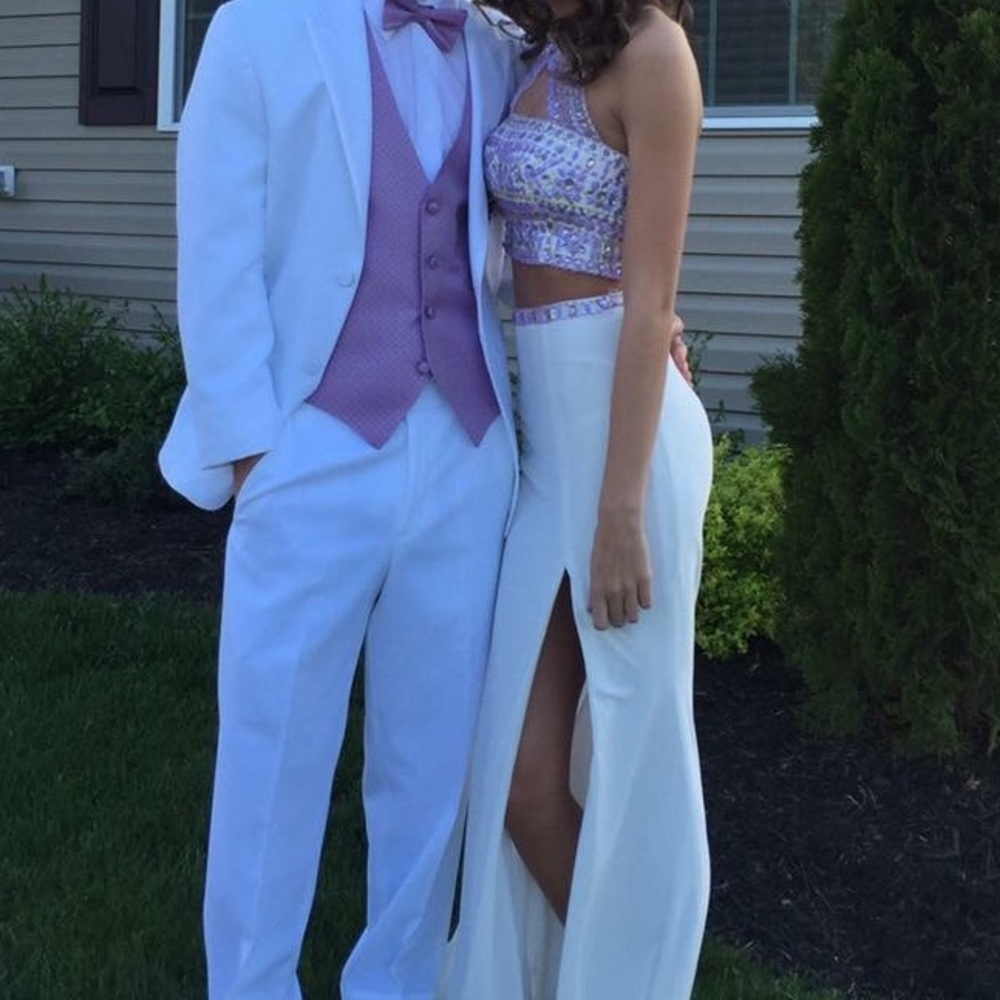 Two piece exclusive prom dress